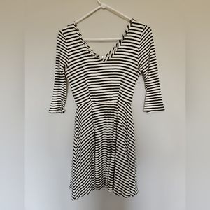 Pink Owl Black And White Striped Dress Size Small